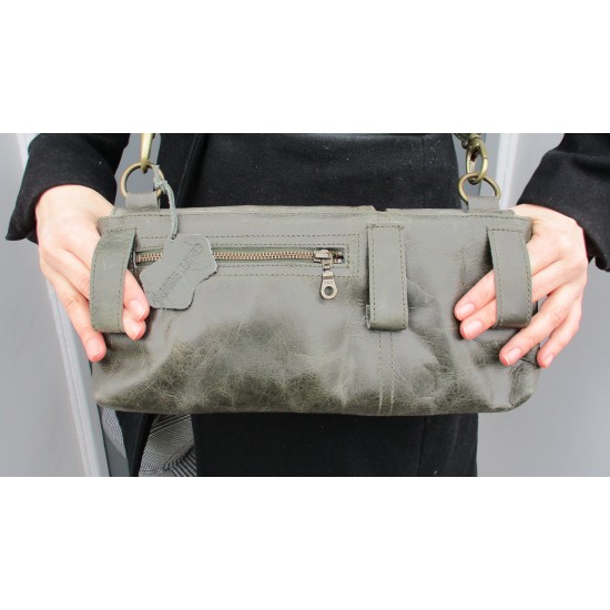 Jilly Large Bum Bag Convertible Crossbody Shoulder Bag Multiway 3in1 olive green Leather